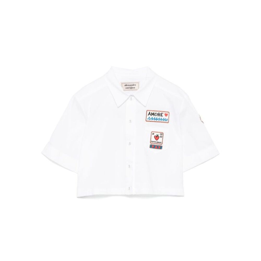 Alessandro Enriquez Women Patch Cotton Shirt